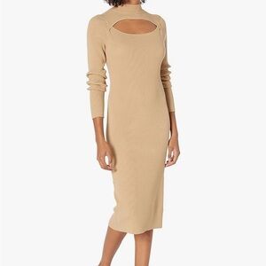 The Drop Chantal Midi Bodycon Fitted Cutout Rib Dress